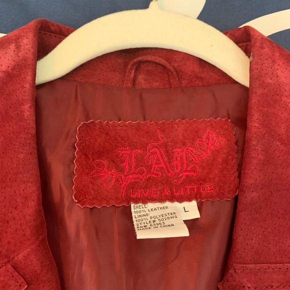 LAL (Live a Little) Burgundy LEATHER Dress Jacket - Picture 3 of 6